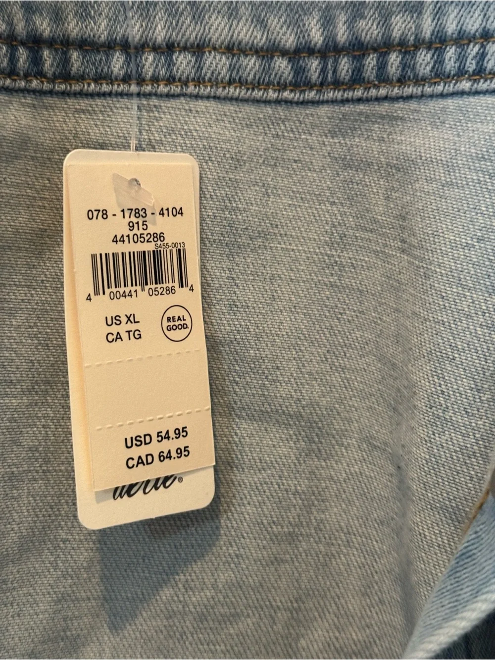 NWT Aerie Cropped Buttondown Shirt Light Wash Cropped Denim Jacket - Light Blue - Picture 8 of 10